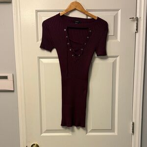 Forever 21 Plum Ribbed Knit Dress